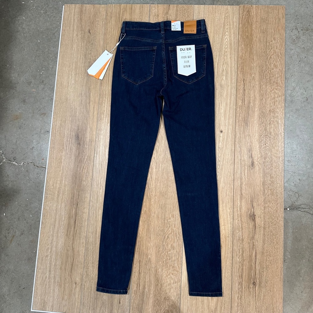 NWT DUER Women's Performance Denim High Rise Skinny in Dark Stone 27" x 31" - Picture 3 of 11